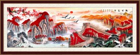长城风景油画