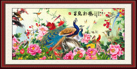 牡丹孔雀图