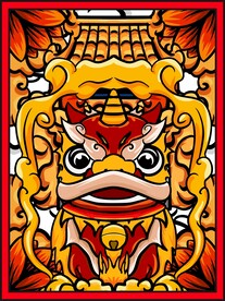 卡通舞狮