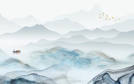 人气 山水新背景墙 TIF分层