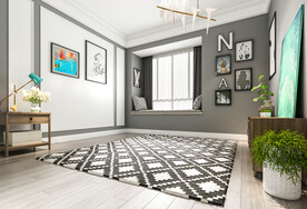 北欧风卧室背景墙3D效果图空景