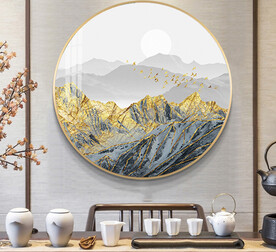 金山飞鸟圆形装饰画