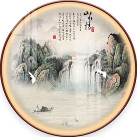 新中式圆形装饰画图片