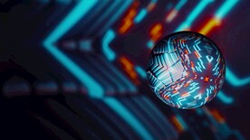 模糊数字虚拟空间未来高科技球体