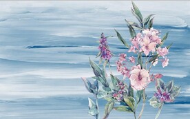 北欧风白色花卉水彩油画背景墙