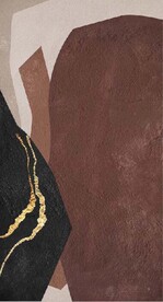 侘寂风抽象金色油画玄关装饰画