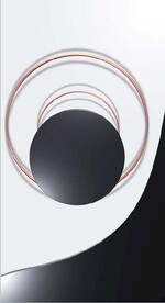 现代抽象几何金色圆环玄关装饰画