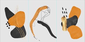 现代北欧抽象几何美女装饰无框画