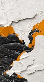 北欧抽象浮雕桔色油漆油画装饰画