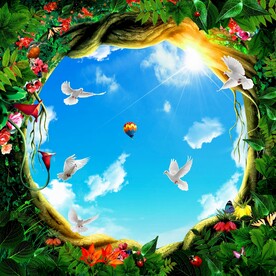 蓝天白云天顶画