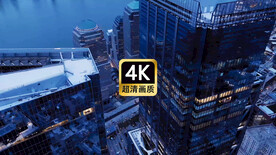 航拍现代城市群街道夜景