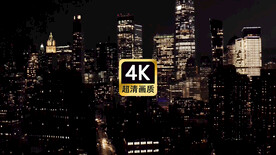 航拍现代城市群夜景