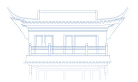 中式建筑别墅院子