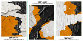 北欧风抽象金色水墨油画装饰画