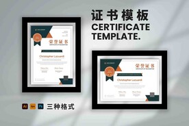 荣誉证书时尚横版竖版