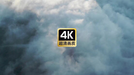 航拍素材浓雾云烟中的大桥