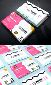 粉色白色时尚元素创意名片模板