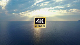 Vlog素材航拍海上日出美景