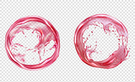 酒红色水溅 水花 水元素