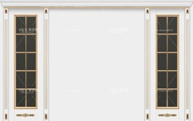 金色石膏背景墙画