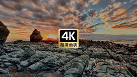 短视频素材唯美乱石滩天空彩云