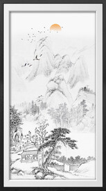 竖幅山水画