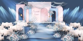粉蓝色婚礼效果图