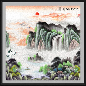 靠山风水画