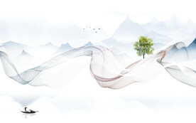 最新现代山水画 TIF分层图