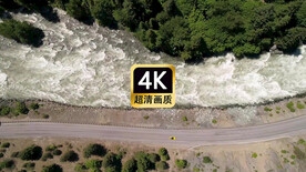 航拍短视频素材高速公路河流