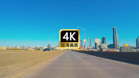 短视频素材车内拍摄城市公路