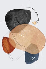 侘寂风抽象几何油画玄关装饰画