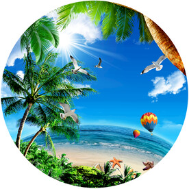 阳光沙滩椰子树