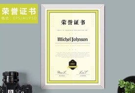 荣誉证书时尚竖版证书