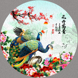 彩绘孔雀