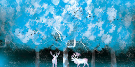 晶瓷画 树林风 彩绘