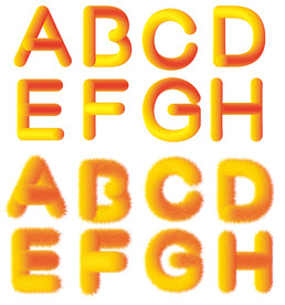 渐变毛绒字母