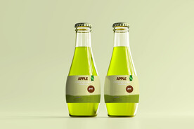 矮装圆肚玻璃饮料瓶样机PSD