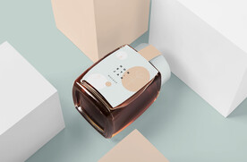 蜂蜜罐样机包装盒子样机展示模型