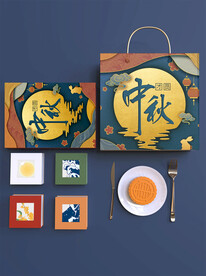 中秋节月饼礼盒场景样机设计