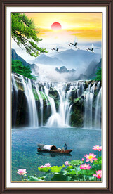 竖幅山水画