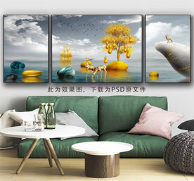三联画 沙发背景挂画