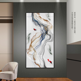 创意玄关装饰画九鱼图床头挂画