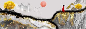 禅意金山发财树