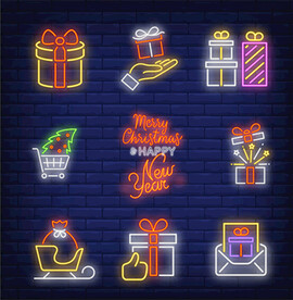 圣诞节酒吧会所KTV夜市霓虹灯