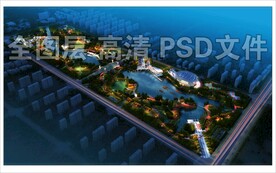 湖景公园夜景