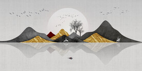 装饰画 晶瓷画 山水风景画