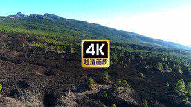 航拍山间树林美景