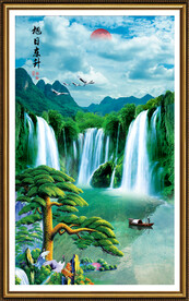 竖幅山水画