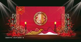 中式寿宴背景设计
